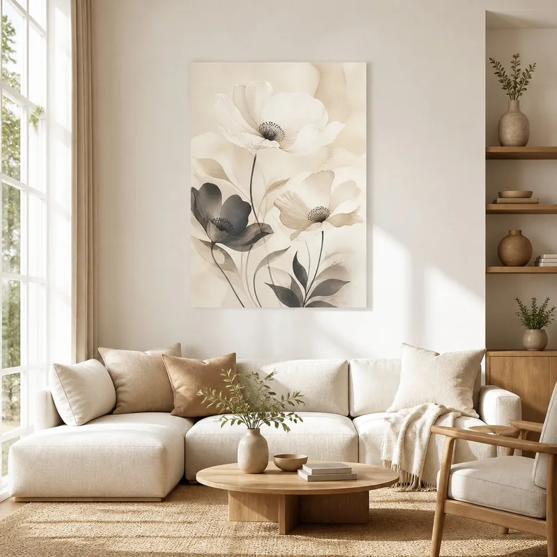 Stampa su canvas elegante trio floreale