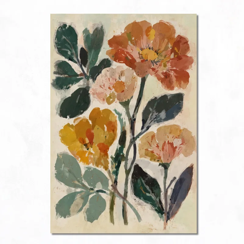 Lienzo artistico floración floral vibrante