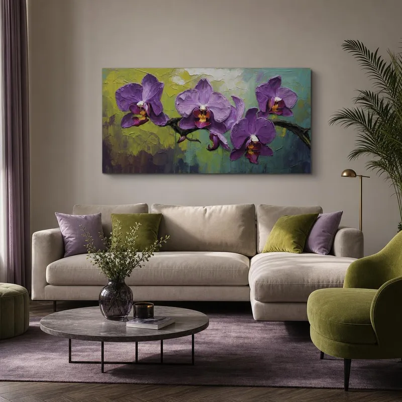 Stampa su canvas orchidea viola impressionista