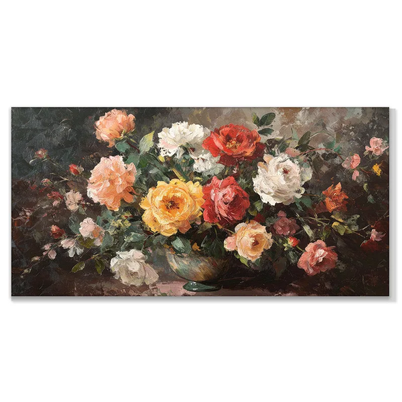 Bouquet Floreale Impressionismo quadro moderno su tela