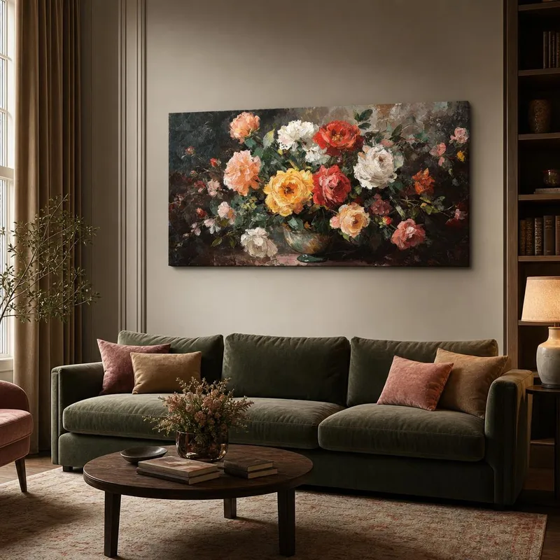 Bouquet Floreale Impressionismo quadro moderno su tela