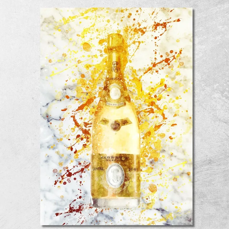 Quadro Moderno Champagne Astratto Cristal Oro E Marmo quadro stampa su tela