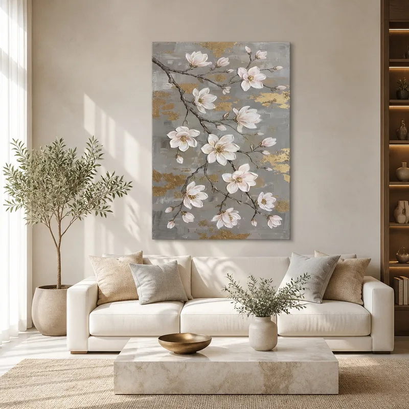 Eleganza del Fiore di Magnolia quadro moderno su tela