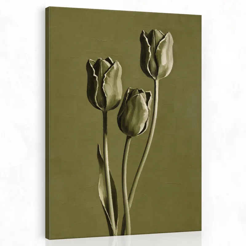 Quadro moderno tulipani monocromatici