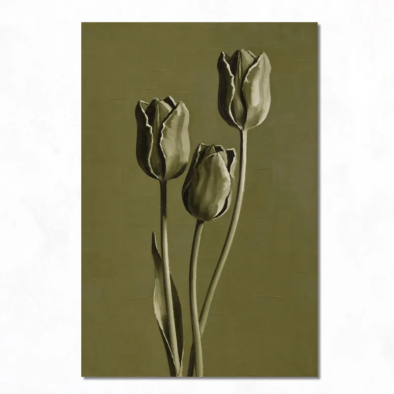 Quadro moderno tulipani monocromatici