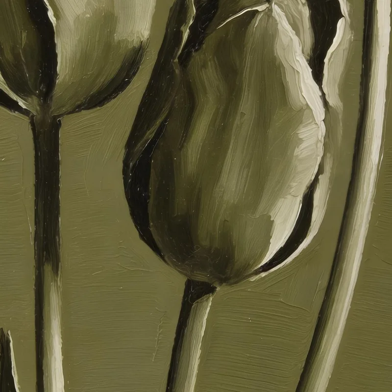 Quadro moderno tulipani monocromatici