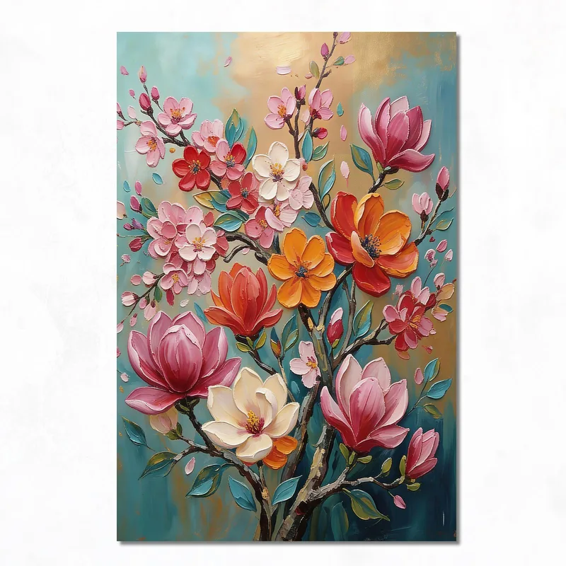 Quadro su tela fiori vivaci e colorati