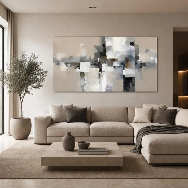 Abstract Monochrome Textures modern canvas