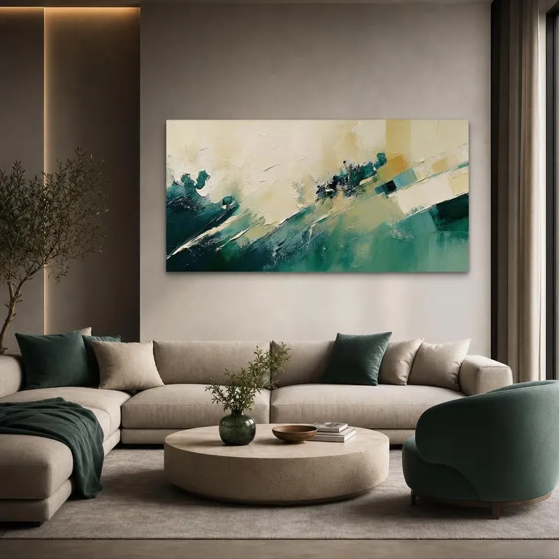 Quadro su tela onda oceanica astratta