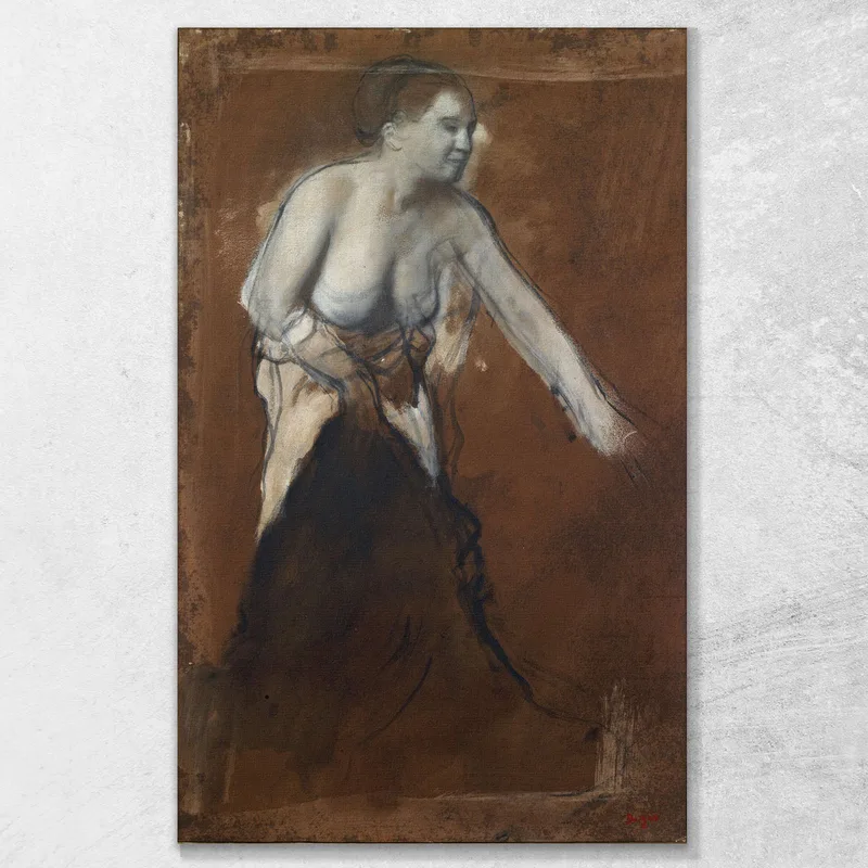 Standing Female Figure With Bared Torso (Young Woman At Her Toilette) Edgar Degas