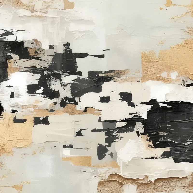 Impresion en lienzo armonía abstracta en negro y oro