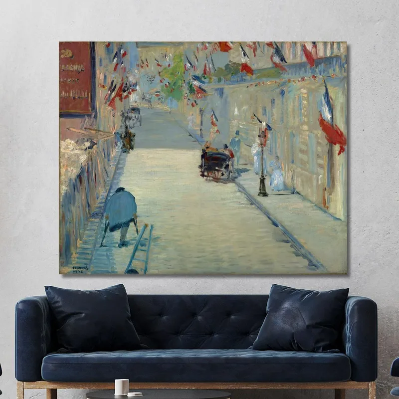 Die Rue Mosnier Mit Flaggen Édouard Manet