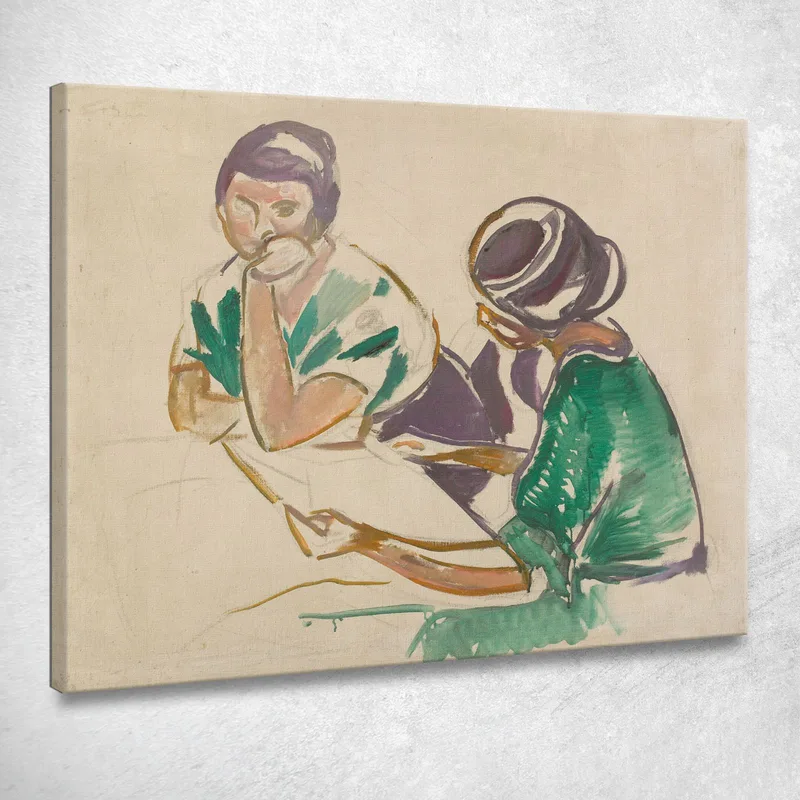 Deux Femmes À Table Edvard Munch