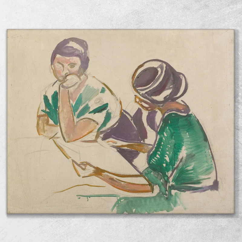 Deux Femmes À Table Edvard Munch