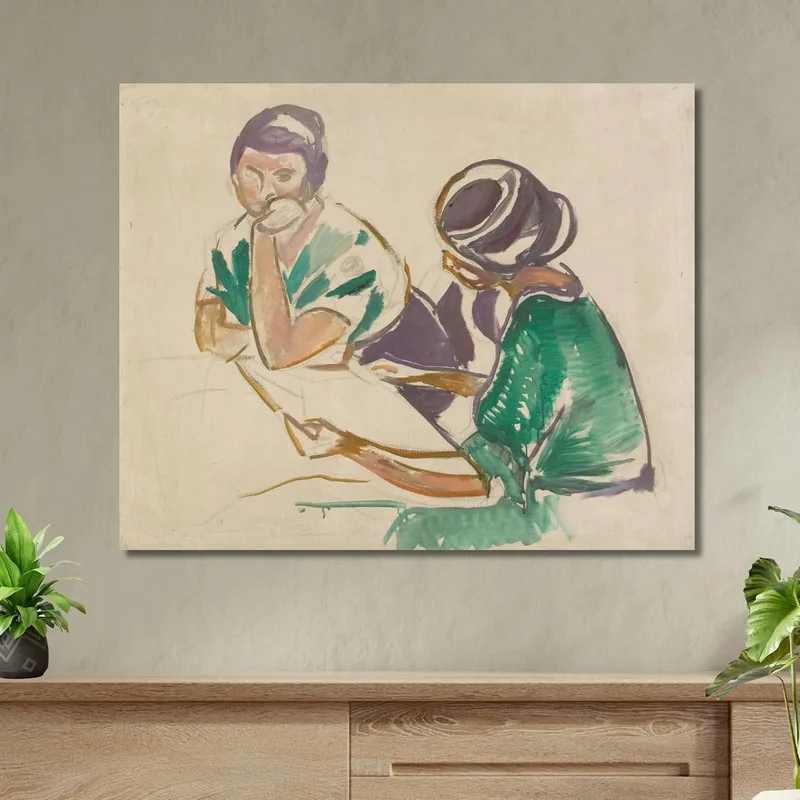 Deux Femmes À Table Edvard Munch