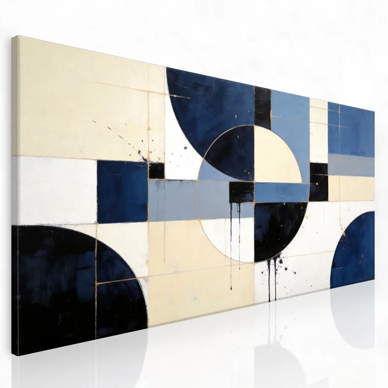 Leinwanddruck geometrisches blaues abstrakt
