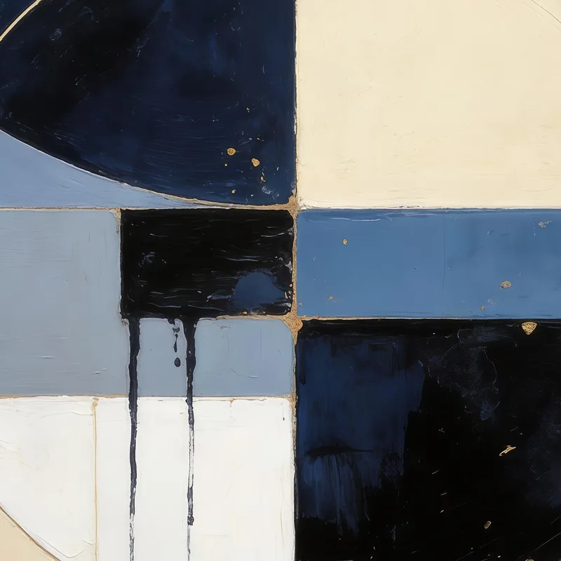 Leinwanddruck geometrisches blaues abstrakt