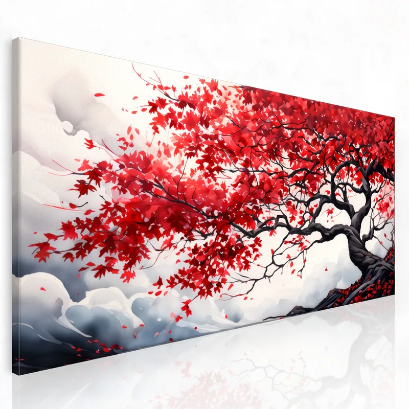 Árbol de arce rojo en otoño cuadro moderno