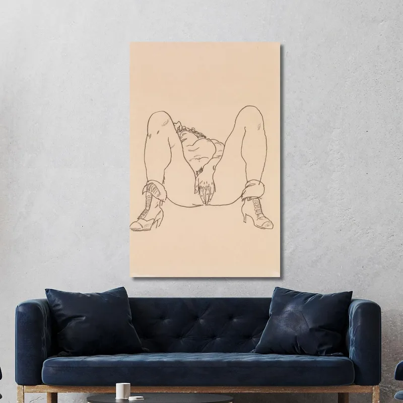 Reclining Nude With Boots Egon Schiele