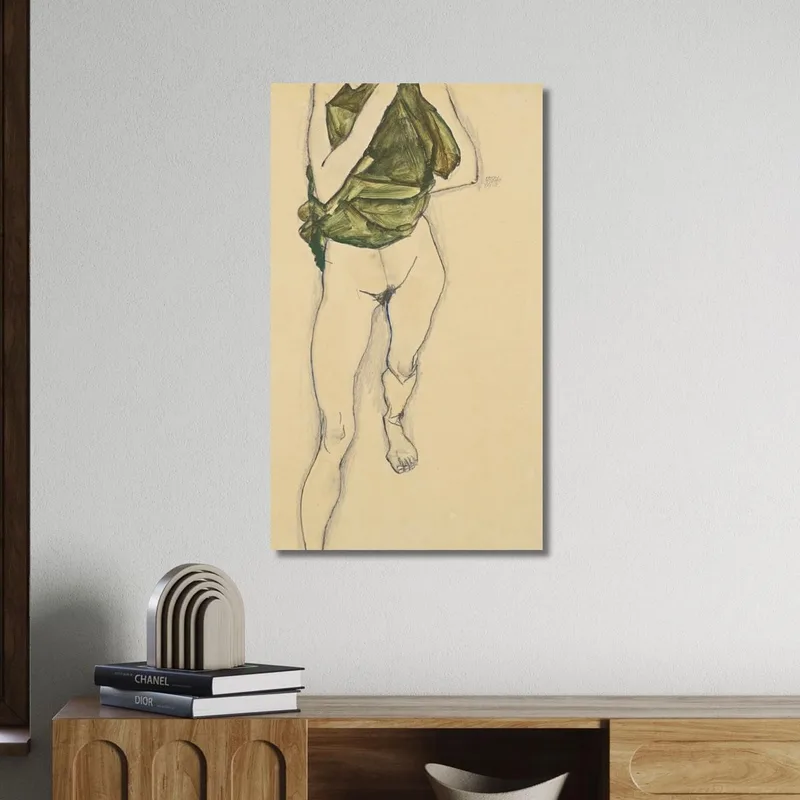 Striding Torso In Green Shirt Egon Schiele