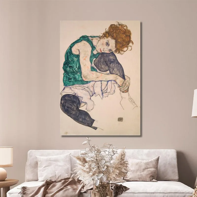 Donna Seduta Con Le Gambe Piegate (Adele Herms) Egon Schiele