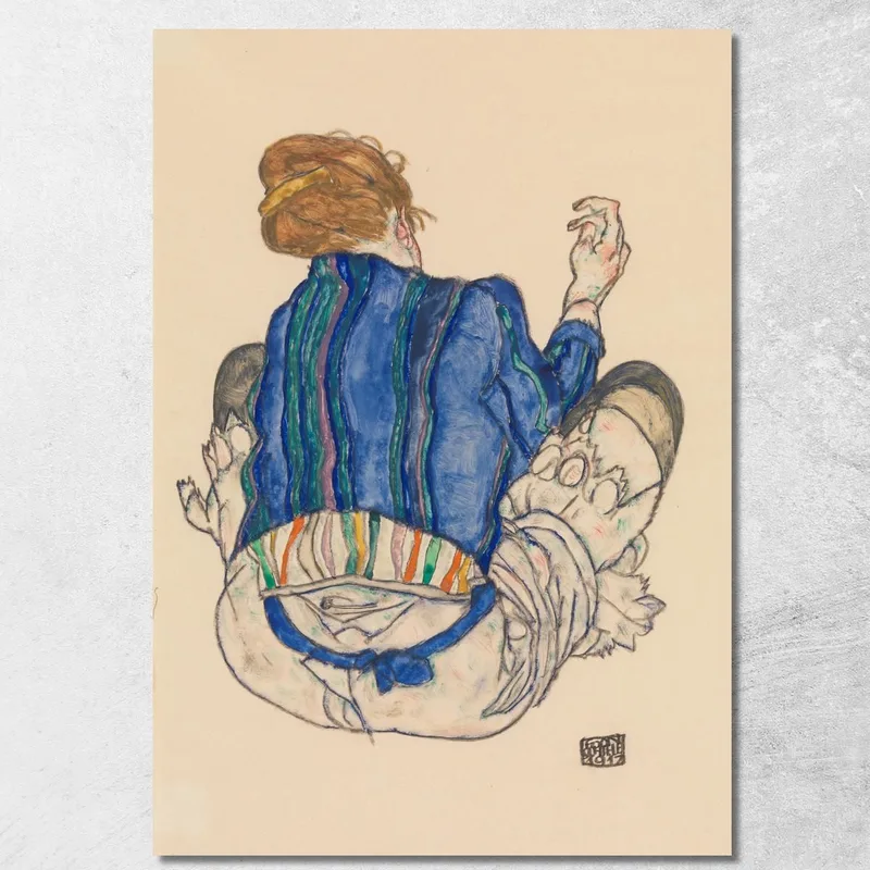 Seated Woman Back View Egon Schiele