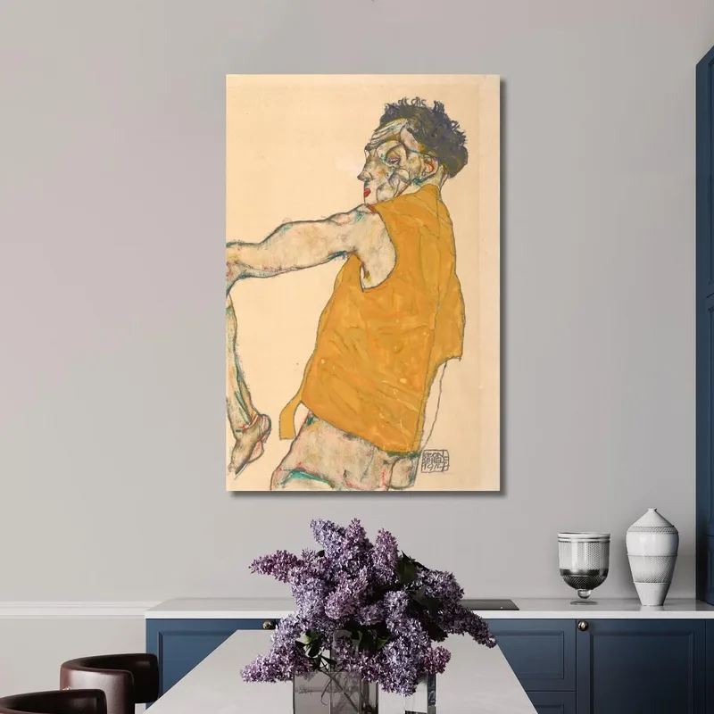 Autoritratto Con Gilet Giallo Egon Schiele