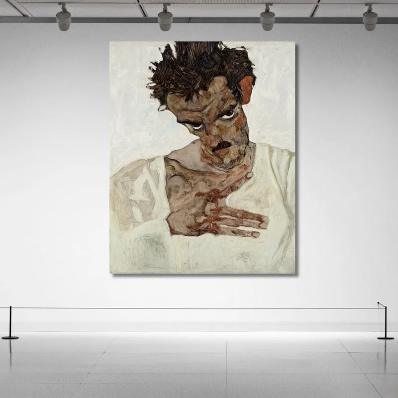 Self-Portrait With Lowered Head Egon Schiele