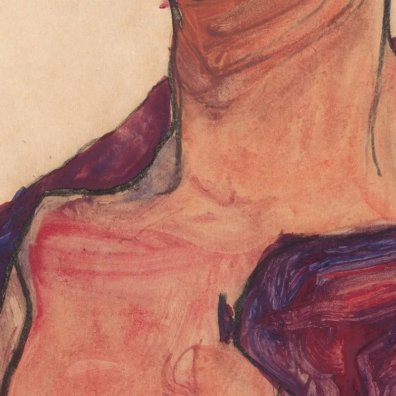 Self-Portrait Grimacing Egon Schiele