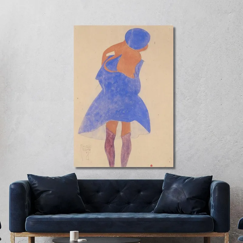 Stehendes Mädchen Rückenansicht Egon Schiele