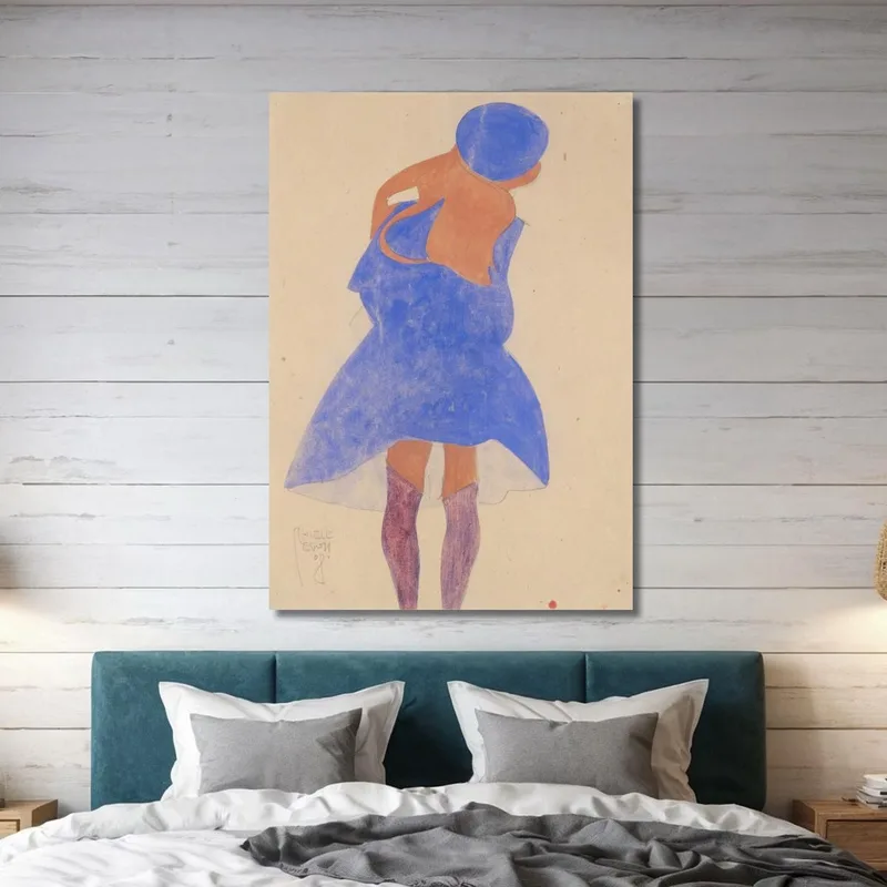 Stehendes Mädchen Rückenansicht Egon Schiele