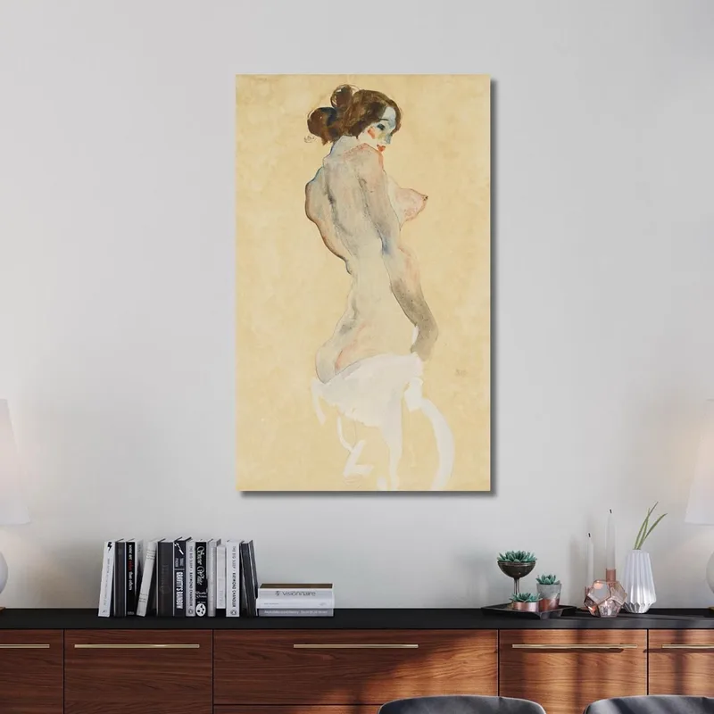 Standing Nude With White Drapery Egon Schiele
