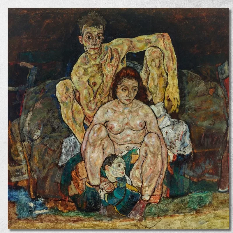 La Famiglia Egon Schiele quadro stampa su tela