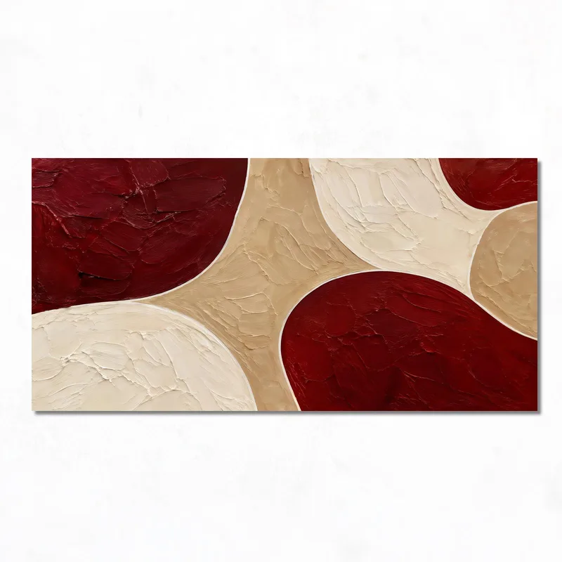 Formación abstracta en rojo y crema cuadro moderno