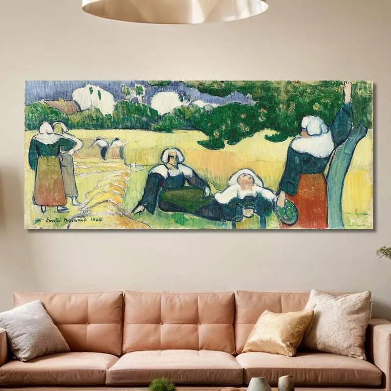 Breton Women In A Field Or Harvest Emile Bernard