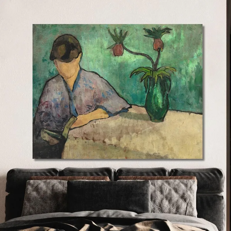 Mujer Joven Leyendo En Kimono Emile Bernard