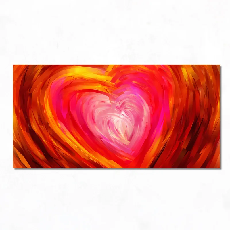 Quadro su tela cuore astratto vibrante