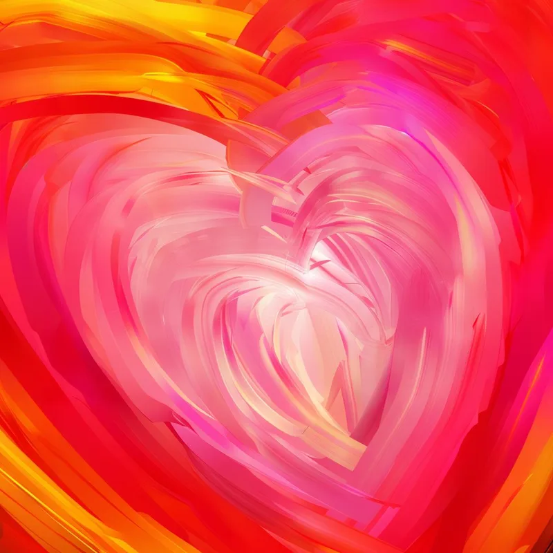 Quadro su tela cuore astratto vibrante