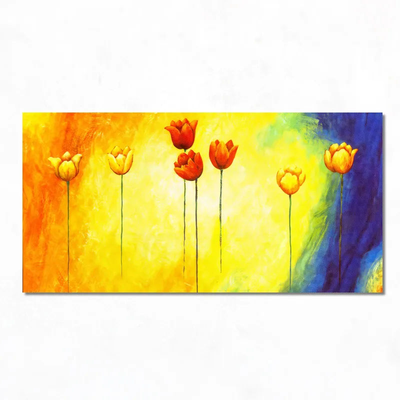 Vibrant Tulips on Color Spectrum canvas wall art