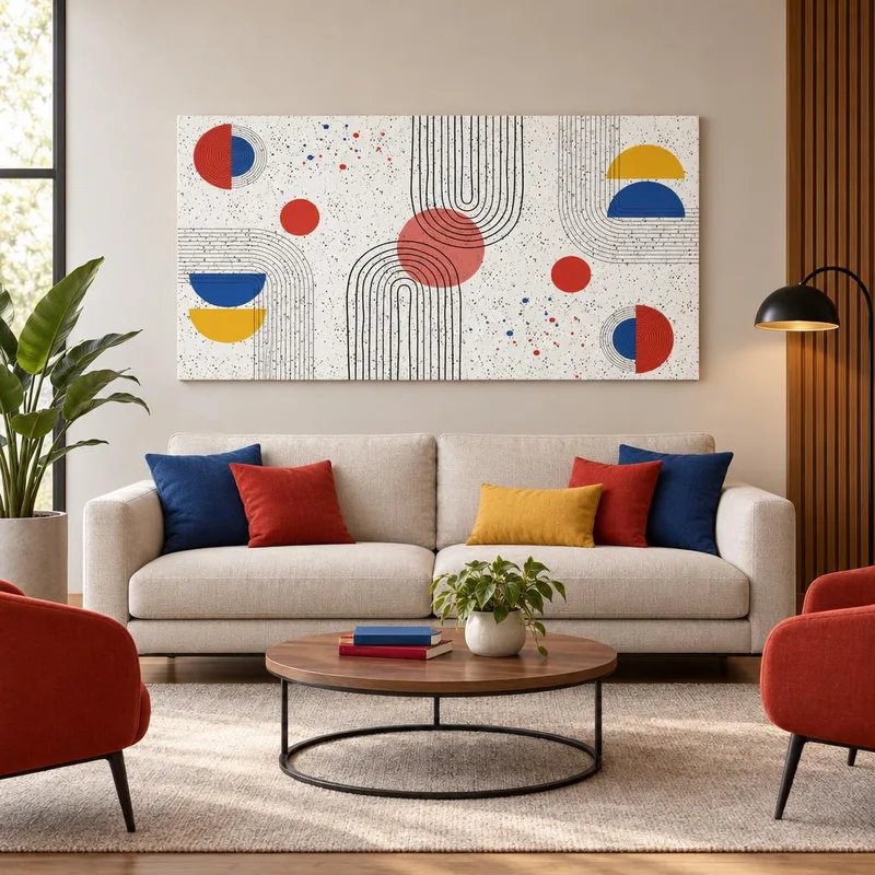 Toile artistique abstrait géométrique moderne
