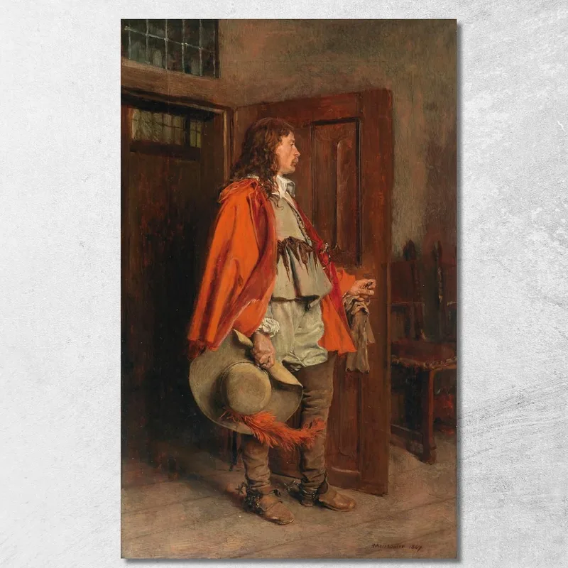 Hombre Con Una Capa Roja Ernest Meissonier