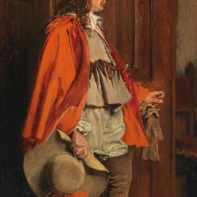 Hombre Con Una Capa Roja Ernest Meissonier