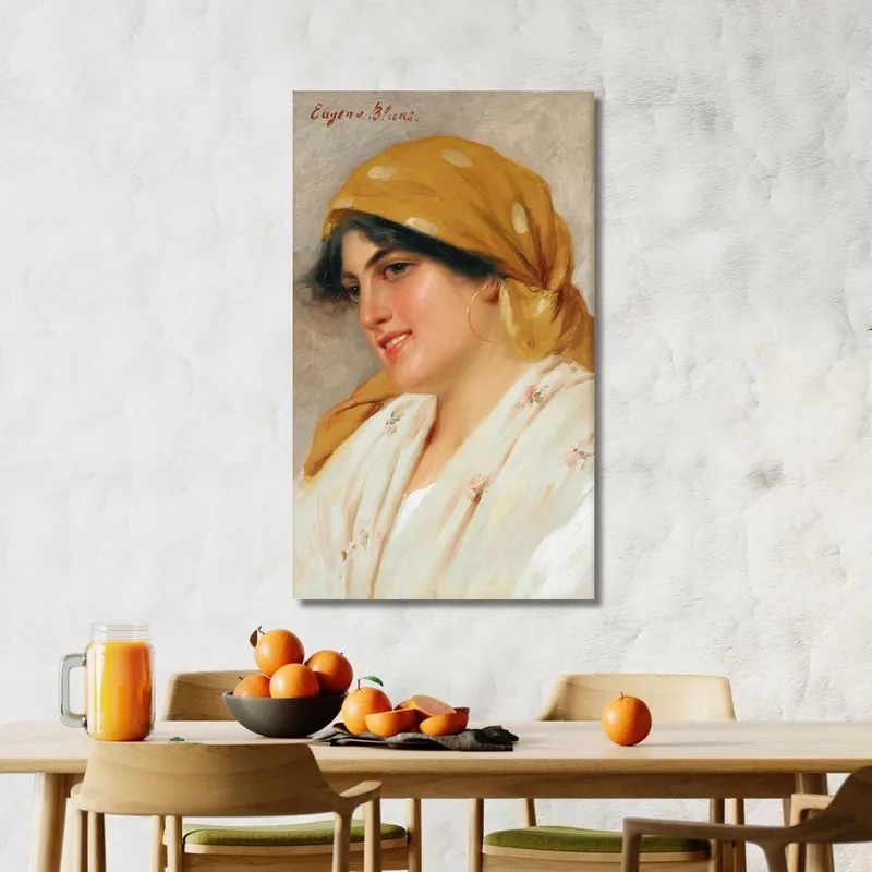 Una Ragazza Con Un Fazzoletto Giallo Eugen von Blaas