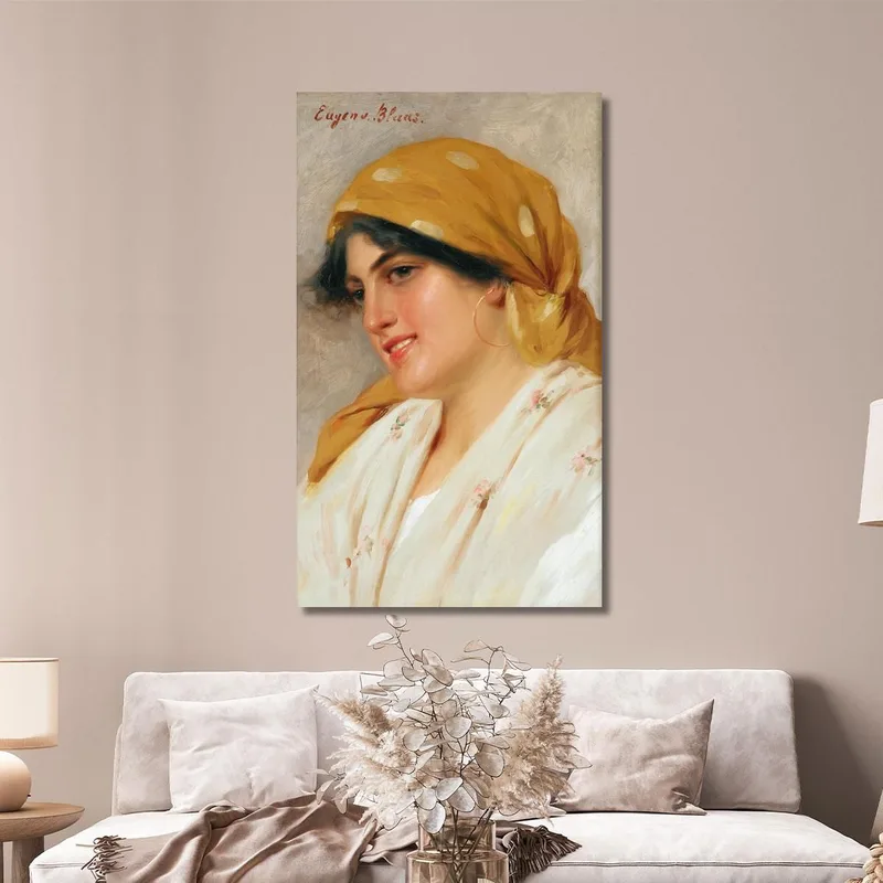 Una Ragazza Con Un Fazzoletto Giallo Eugen von Blaas