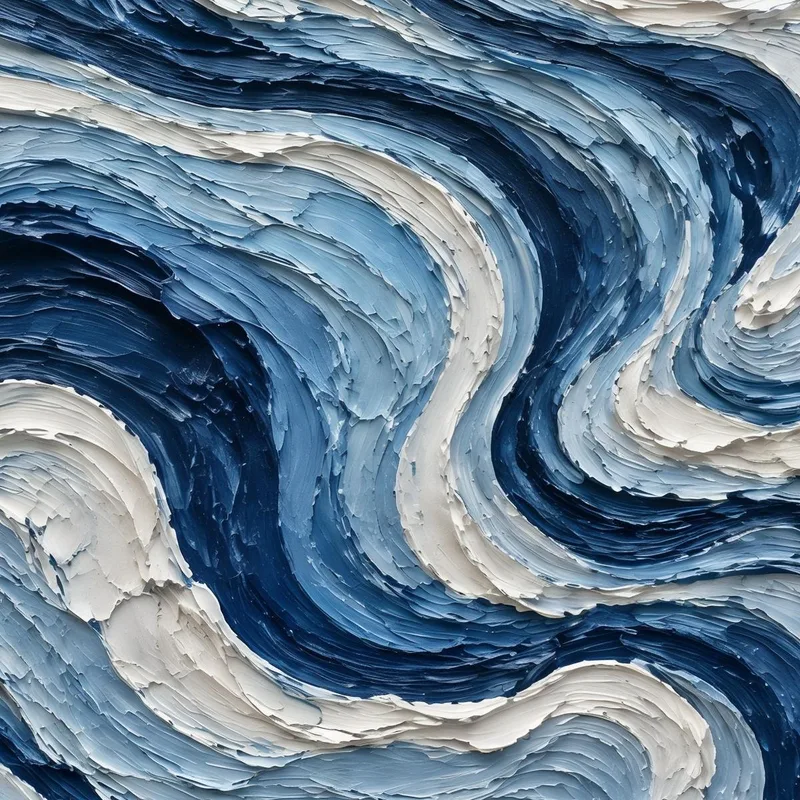 Impresion en lienzo onda azul abstracta