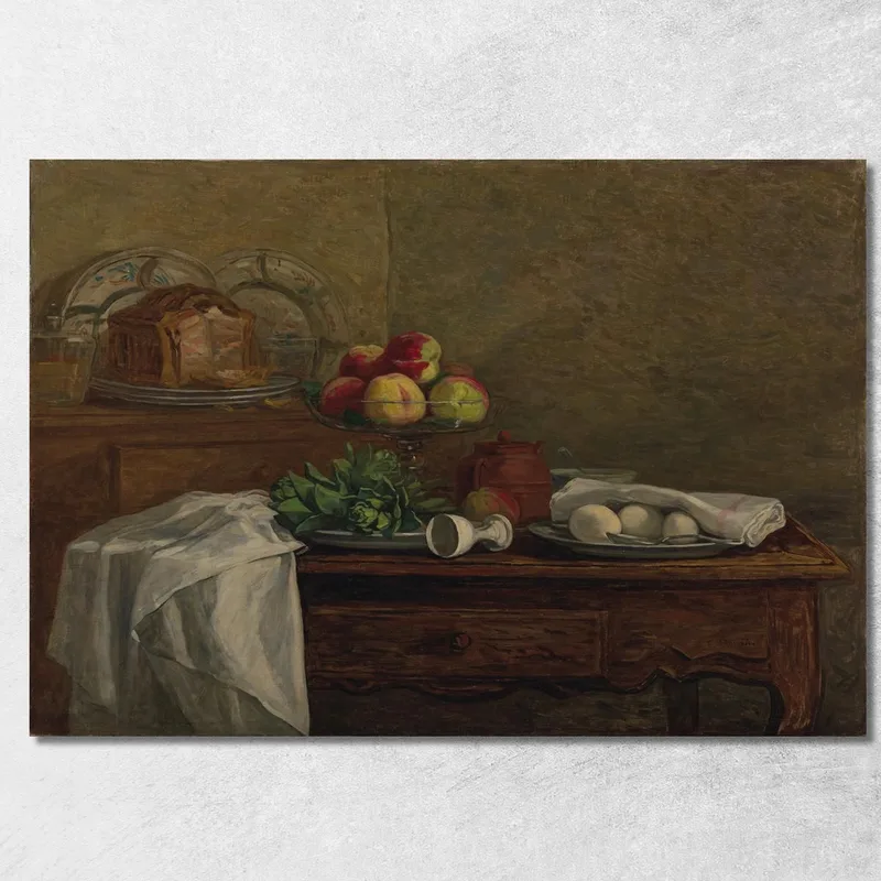 Naturaleza Muerta Con Huevera Volcada Eugène Boudin