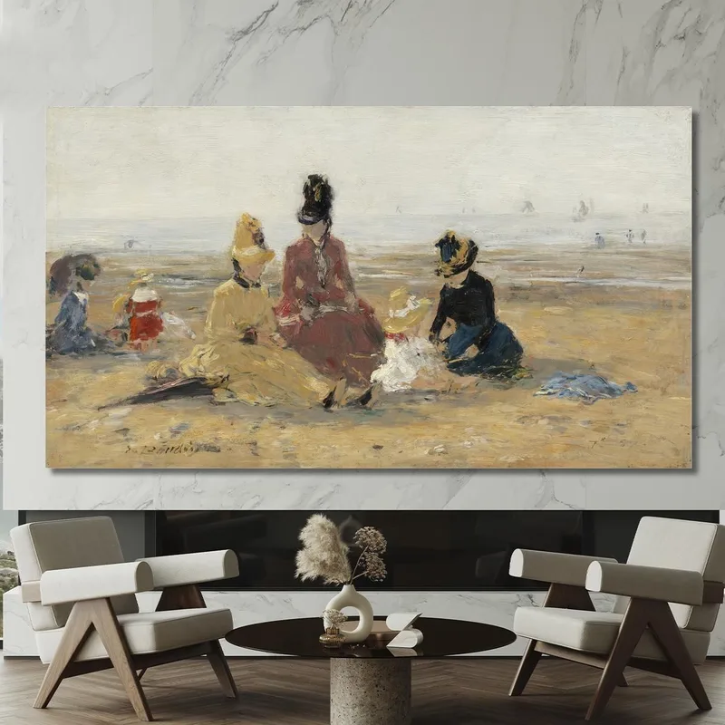 On The Beach Trouville Eugène Boudin