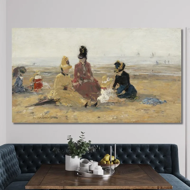 On The Beach Trouville Eugène Boudin