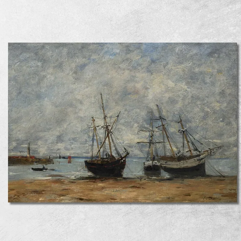 Portrieux – Le Port À Marée Basse Eugène Boudin
