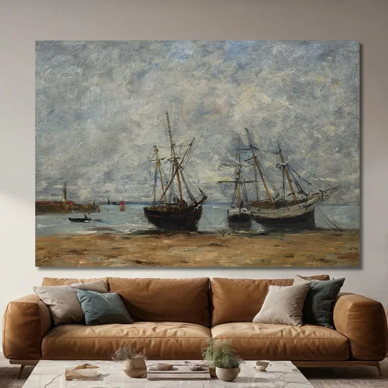 Portrieux – Le Port À Marée Basse Eugène Boudin